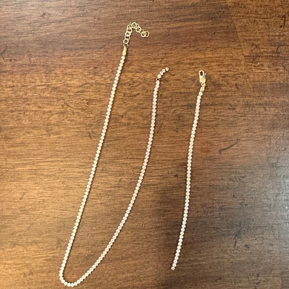 14k Stamped 585 Gold Tennis Necklace Broken Needs To Be Fixed - Picture 10 of 13